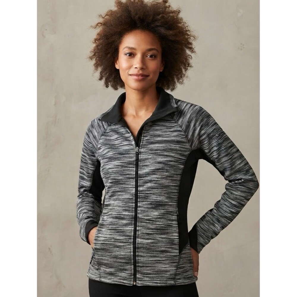 Columbia Heather grey and black full zip jacket